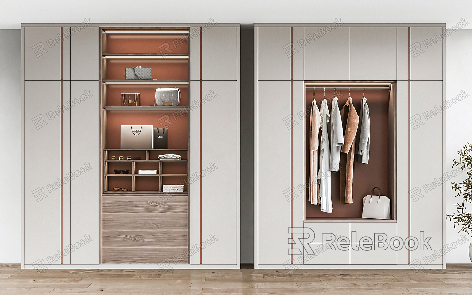 Modern Wardrobe Wardrobe Shoe and Hat Cabinet model