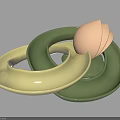 Decorative Garden Ornaments With Green And Cream Colored Circular Rings For Outdoor Decor