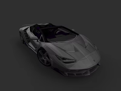 Gray Convertible Sports Car With Sleek Aerodynamic Design And Modern Styling 3d model