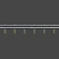 Rural Road Metal Guardrail Structure With Concrete Posts And Natural Background