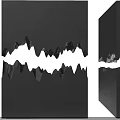 Interior Decorative Modern Black Room Divider Featuring Mountain Outline Hollow Design
