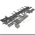 Industrial Equipment Engineering Design With Metal Frame Pipeline System And Parts