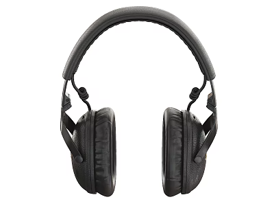 Black Over Ear Headphones With Soft Ear Cushions And Adjustable Headband 3d model