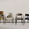Modern Single Accent Chairs With Different Colors And Metal Frames For Home Decor 3d model