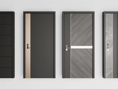 Stylish Modern Security Doors With Various Design Patterns And Secure Locks 3d model