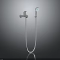 Chrome Shower Hardware Set With Modern Handheld Shower Head Faucet Valve And Flexible Hose