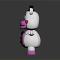 Playful Pink And White Cartoon Bear With Black Hat Bow Tie Blue Eyes And Blush