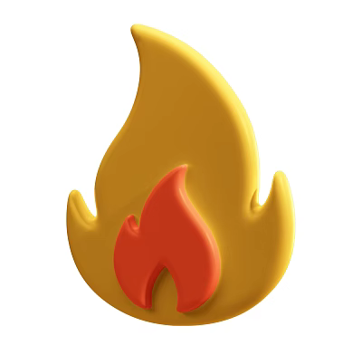 Vibrant Yellow and Red Flame Design in Cartoon Style 3D Illustration 3d model