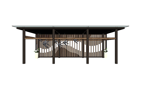 New Chinese Style Corridor New Oriental Zen Pavilion 3d model