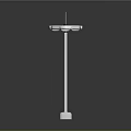 White Floor Lamp With Two Shades Slim Metal Pole And Square Base