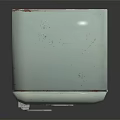 Vintage Light Blue Refrigerator With Worn Out Finish And Classic Design