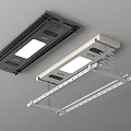 Black And White Ceiling Mounted Hanging Racks With Retractable Drying Rods 3d model
