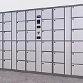 Modern Metal Storage Lockers with Digital Keypad Locks Arranged in a Row