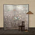 New Chinese Style Screen Partition 3d model