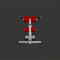 Fitness Sit Up Bench With Red Pads And Silver Metal Frame For Abdominal Training