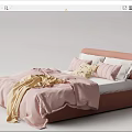 Comfortable Kids Bed With Pink Bedding Soft Pillows And Cozy Blanket