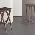 Antique Style Bar Stool Solid Wood Bar Stool Bar Stool Silent Style Bar Stool Nordic Bar Stool 3d model
