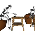 modern robot artificial intelligence 3d model