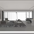 Modern Minimalist Open Plan Living And Dining Room With Elegant Neutral Tone Home Interior Design