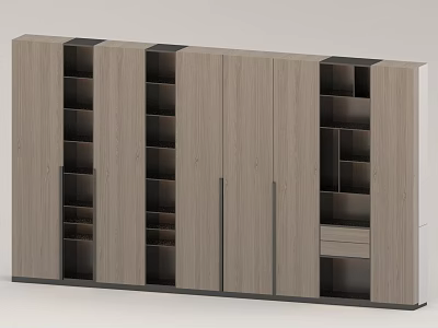 Sleek Modern Bookcase With Multiple Open Shelves Closed Drawers And Storage Design 3d model
