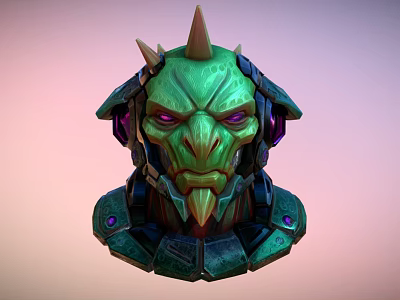 Ghost face horror mask evil ghost alien fortune teller monster monster cartoon hand-painted animation low face number low model simple model game film and television level 3d model