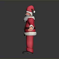 Old Man Dressed as Santa Claus in Red Costume with White Trim and Black Boots