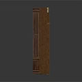 Wooden Bookshelf With Arched Design And Green Patterned Decorative Top Holding Books