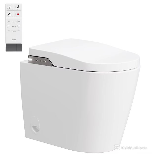 Smart White Toilet With Modern Sleek Design And Remote Control Features 3d model 