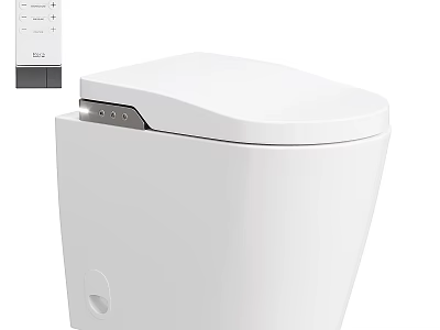 Smart White Toilet With Modern Sleek Design And Remote Control Features 3d model