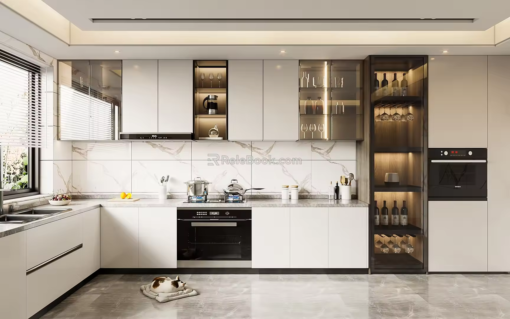 Enclosed kitchen SU model 3d model