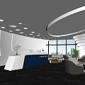 Modern Front Desk Company Front Desk Rest Area 3d model