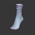 Light Blue Knitted Sock With Bow Detail And Soft Texture For Casual Wear
