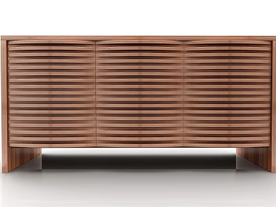 Modern Wooden Entryway Console Side Cabinet With Vertical Slat Design And Functional Storage 3d model