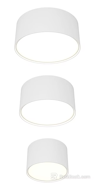 Modern White Round Ceiling Light With Simple Design And Soft LED Illumination 3d model