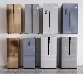 Modern refrigerator double door single door refrigerator combination 3d model