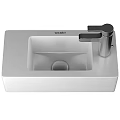 Stylish Modern White Ceramic Washbasin With Chrome Faucet For Bathroom Decor