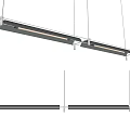 Modern Linear Pendant Lights With Sleek Black Metal Design And Warm LED Glow