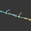Long Articulated Toy Structure With Blue Orange Segments And Joints