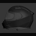 Black Modern Motorcycle Helmet With Clear Visor And Streamlined Design 3d model