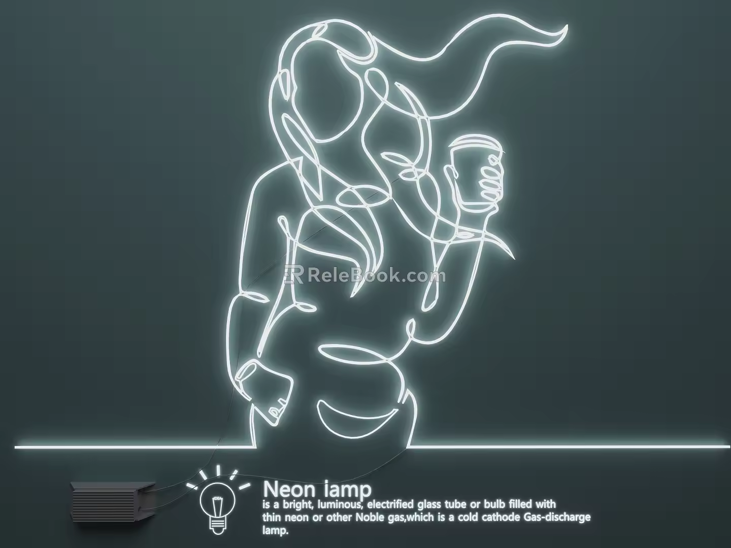 Neon glow word LED lamp 3d model