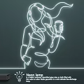 Neon glow word LED lamp 3d model