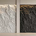 Modern 3D Textured Background Wall Design With White And Black Rock Like Surfaces