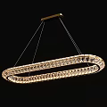 Luxury Crystal Ring Shaped Chandelier With Gold Frame And Sparkling Design