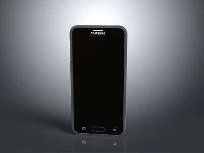 Samsung Smartphone Featuring Black Screen And Black Bezel On Gray Gradient Background 3d model