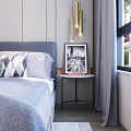 Modern side table double bedside table combination 3d model