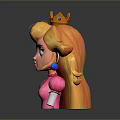 Game Movie Princess Character With Blonde Hair Golden Crown Blue Eyes And Pink Outfit