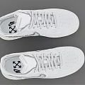 White Air Force 1 Shoes With White Leather Upper And Silver Swoosh Logo