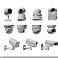 Different Types of Security Surveillance Monitoring Cameras Including Dome Bullet and PTZ Models