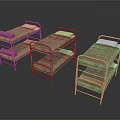 Sturdy Metal Bunk Beds With Brown Mattresses And Simple Design