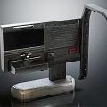 Vintage Electronic Device With Metal Body Display Screen Extending Arm And Stand